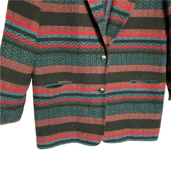 Vintage Lawrence Bruce 18T Southwestern Striped wool blend‎ blazer EUC - Picture 3 of 6